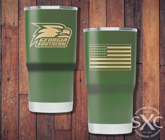 Stainless Steel 20oz OLIVE Flag Tumbler