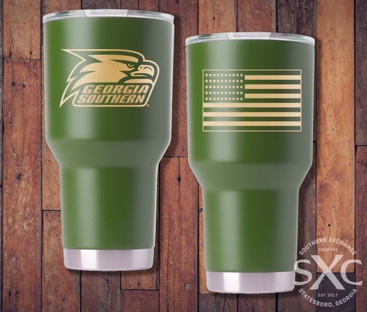 Stainless Steel 30oz OLIVE Flag Tumbler