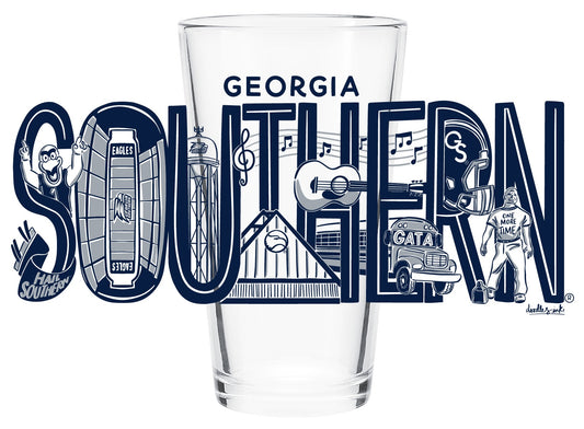 SOUTHERN Pint Glass by DOODLES INK