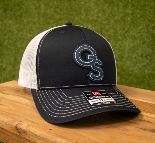 Richardson 112 - Interlocking GS Navy/White - RUBBERIZED LOGO