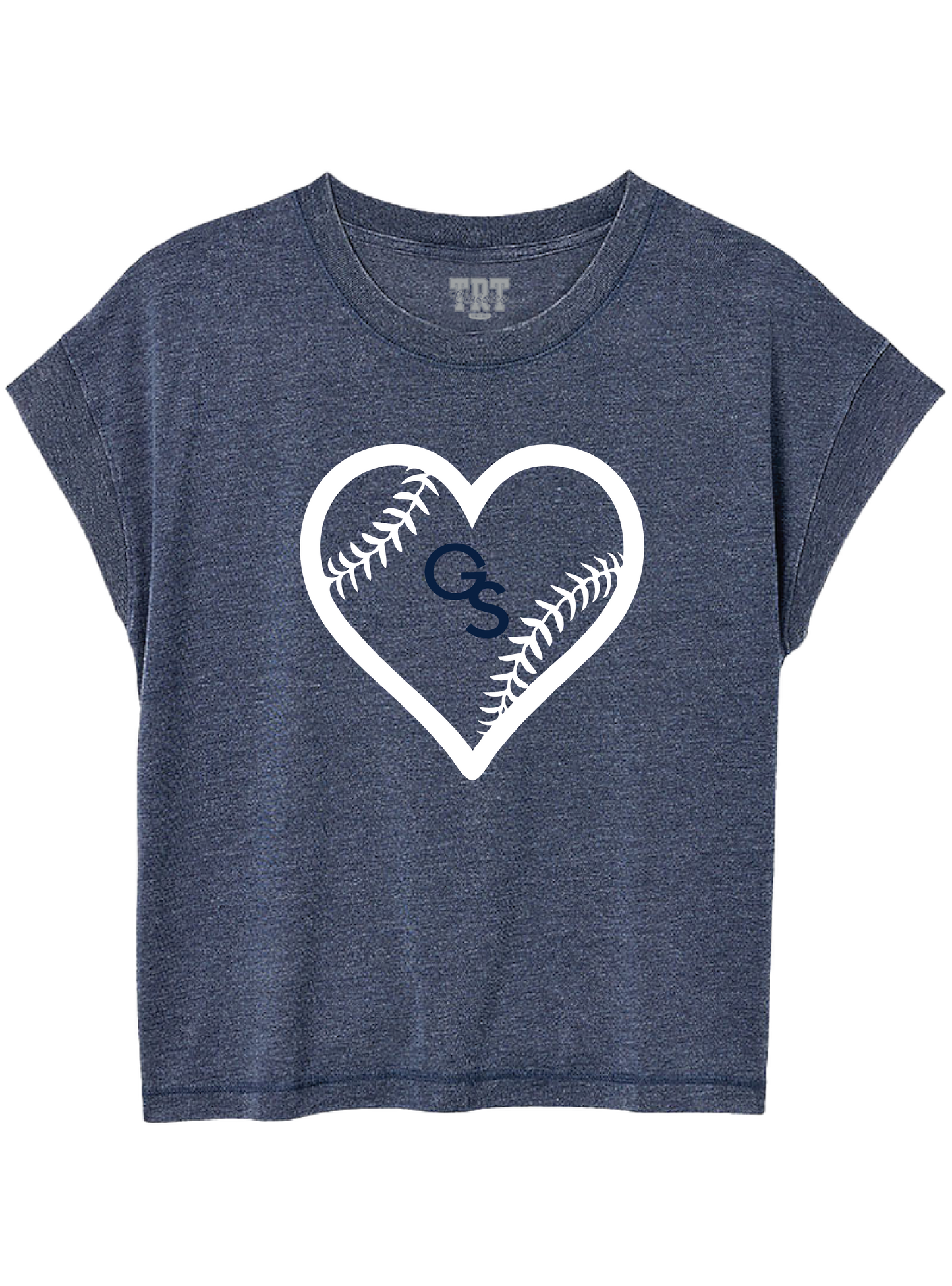 GS Baseball Ladies Drop Shoulder Vintage Tee - Heather Navy