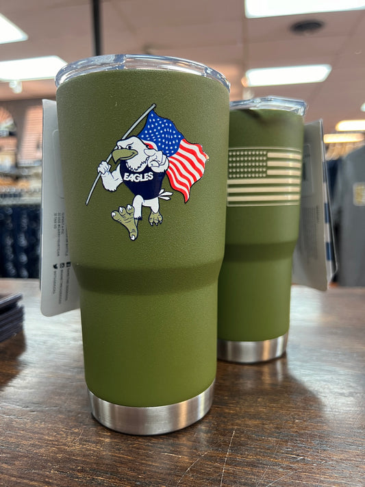 Salute To Service Strutting Eagle Flag Stainless Steel 20oz OLIVE Flag Tumbler