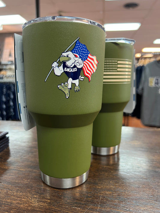 Salute To Service Strutting Eagle Flag Stainless Steel 30oz OLIVE Flag Tumbler