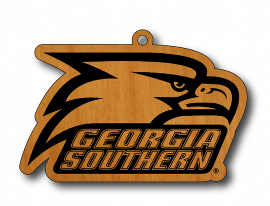 Wooden Etched Ornament - Athletic Eagle Head