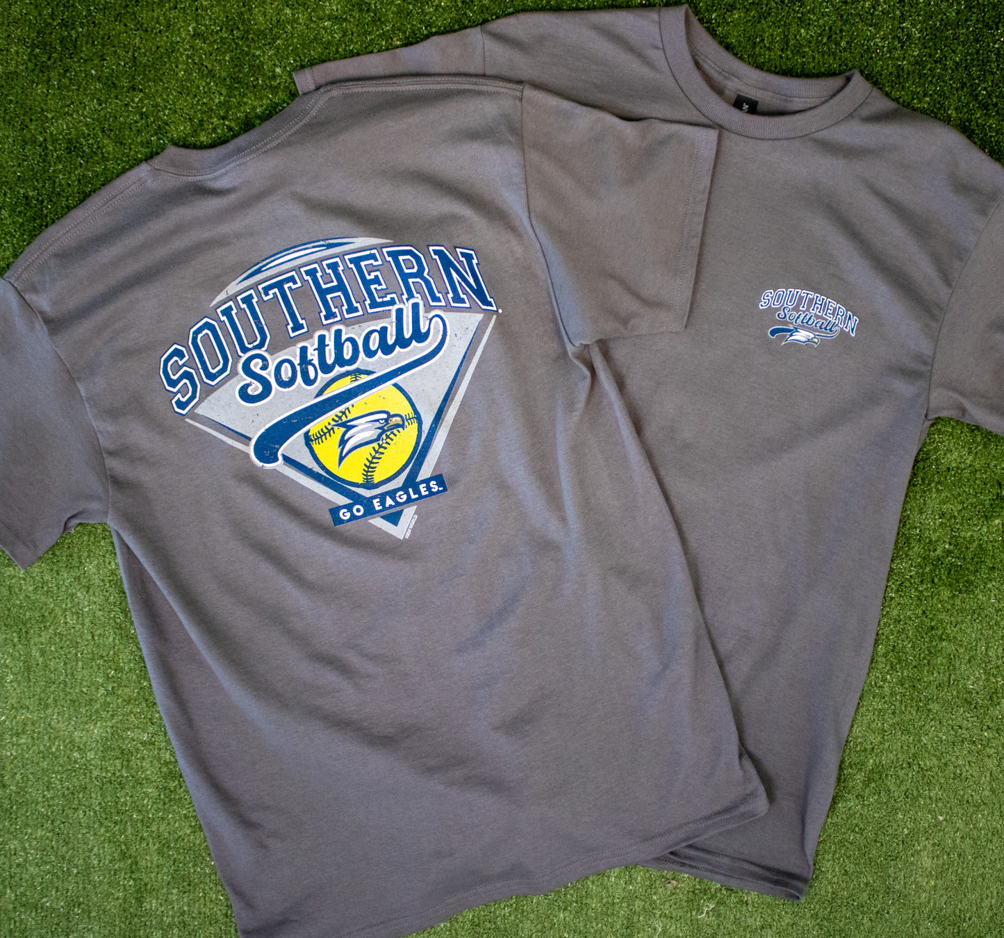 SOFTBALL Diamond Tail Tee - Charcoal