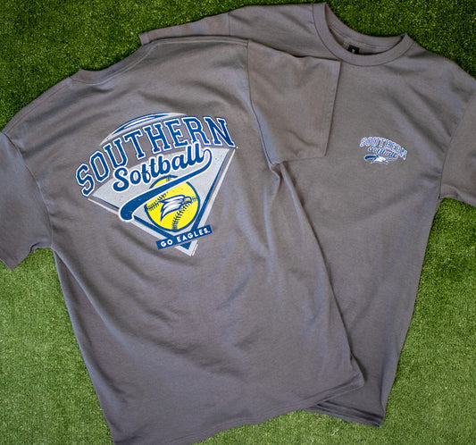 SOFTBALL Diamond Tail Tee - Charcoal