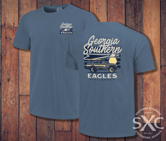 Sunset Wagon Script Tee - Blue Jean Comfort Colors