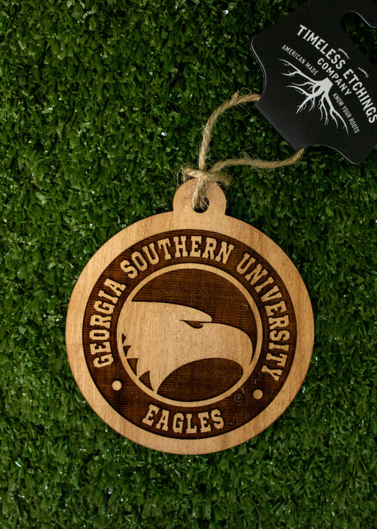 Wooden Etched Ornament - Academic Eagle Head