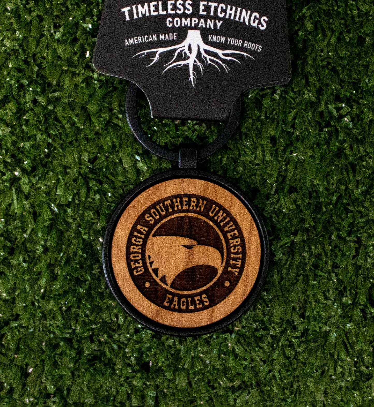 Laser Etched Wood Key Chain - Academic Round