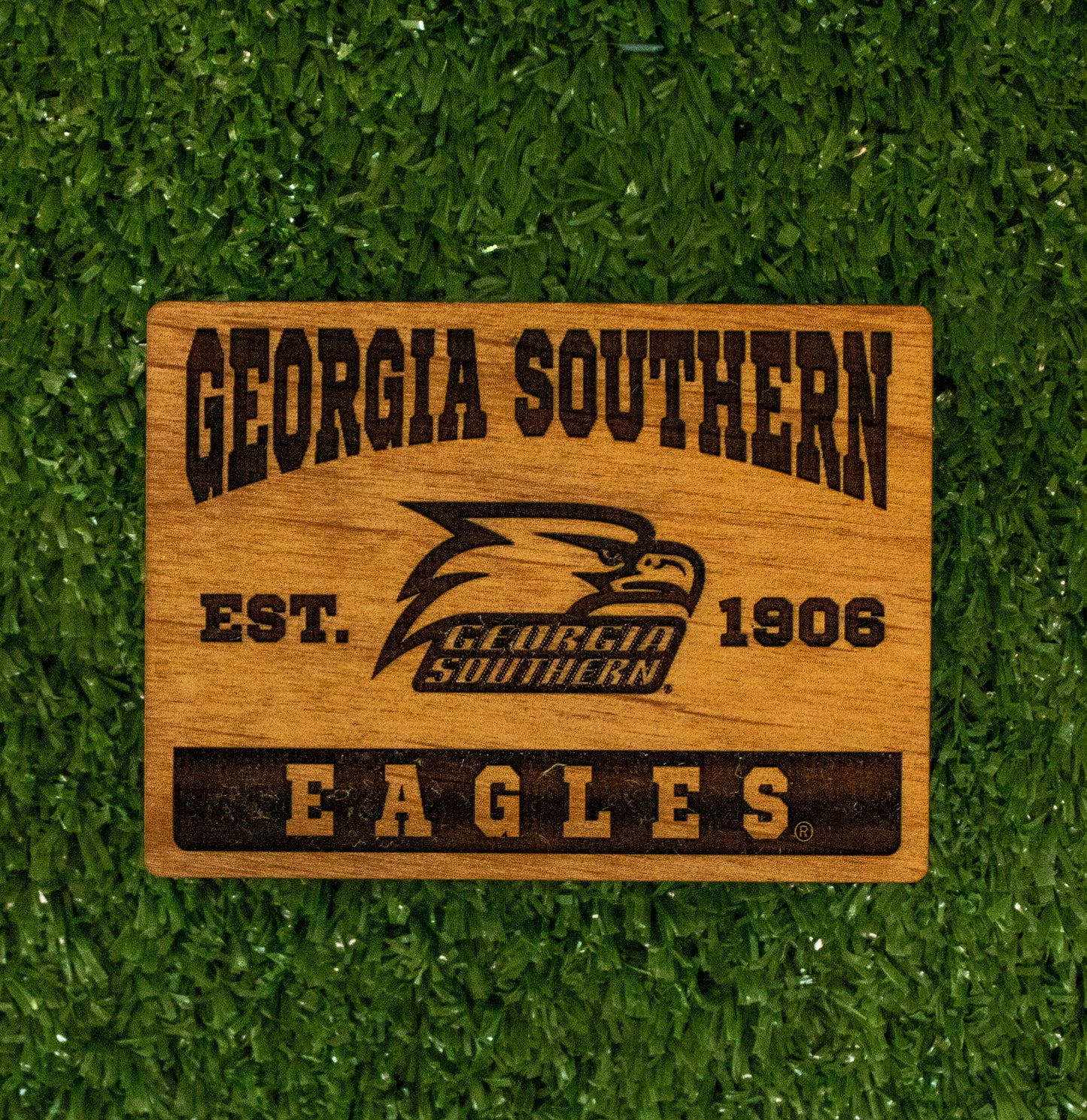 Laser Etched Wood Magnet - Rectangle Athletic