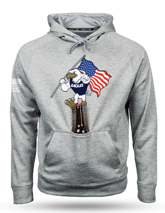 **SALE** Salute To Service Tailgater Hoodie - Strutting Eagle Flag - Heather Grey
