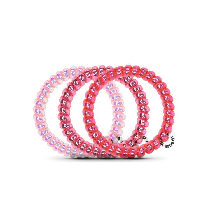 TELETIES - Small Hair Ties (3 pack) - Think Pink
