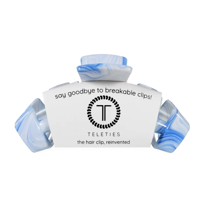 TELETIES - Large Classic Hair Clip - Tide & True Blue