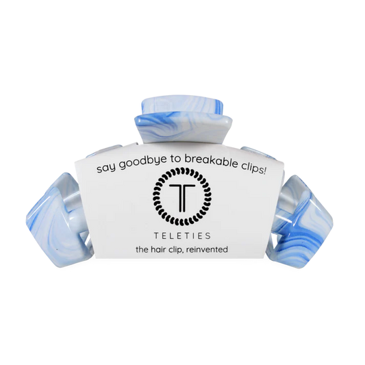 TELETIES - Large Classic Hair Clip - Tide & True Blue
