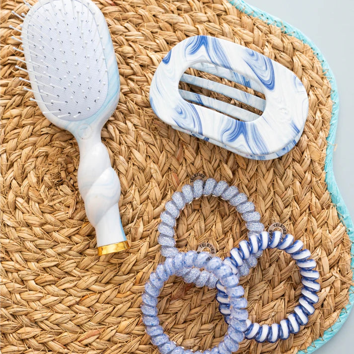 TELETIES - Medium Flat Round Hair Clip - Tide & True Blue