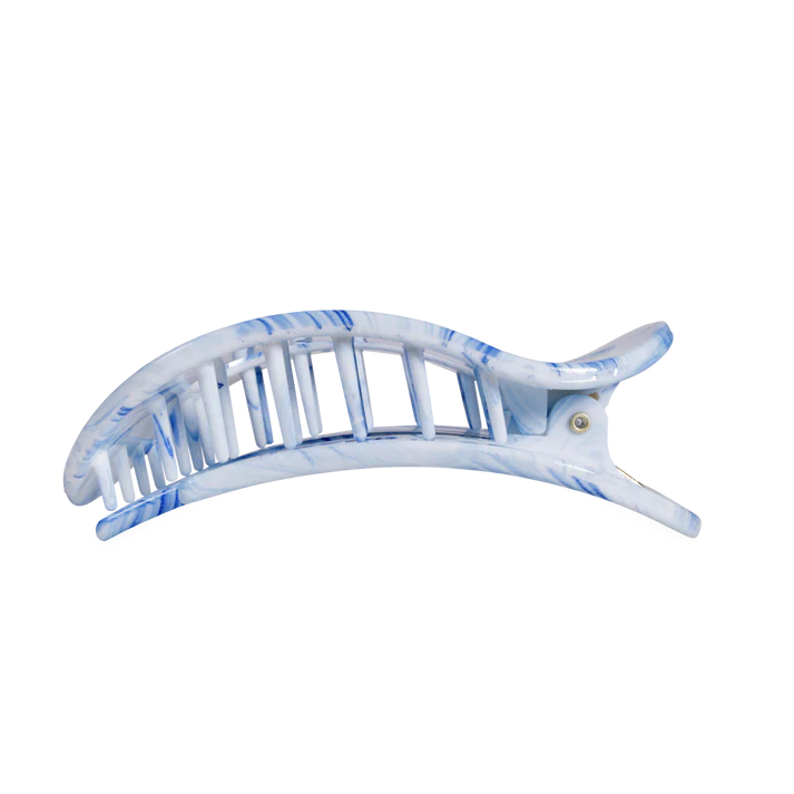 TELETIES - Large Flat Round Hair Clip - Tide & True Blue