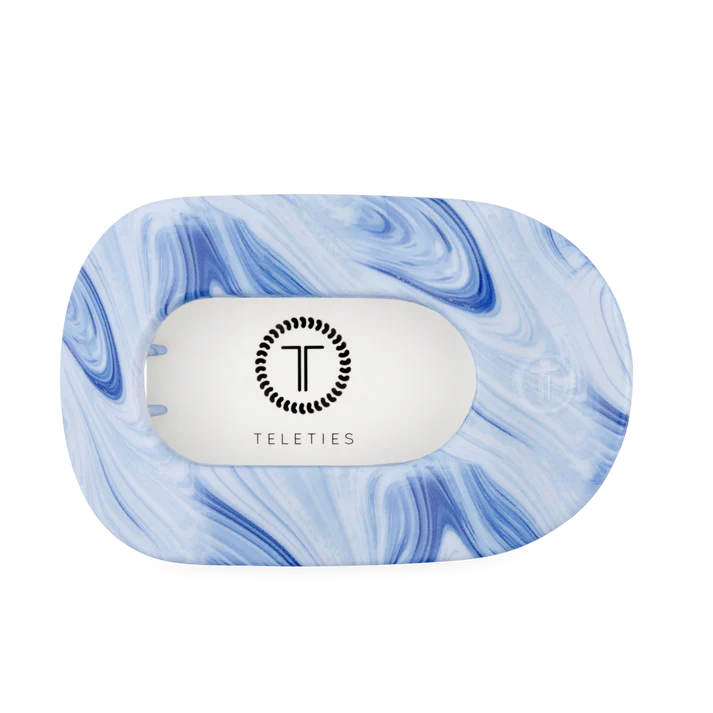 TELETIES - Large Flat Round Hair Clip - Tide & True Blue