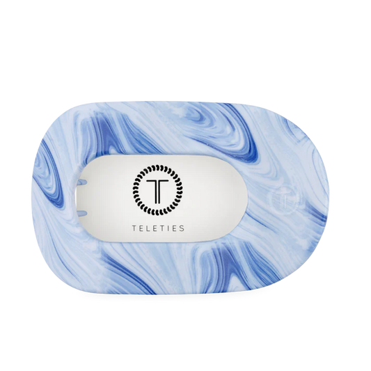 TELETIES - Large Flat Round Hair Clip - Tide & True Blue