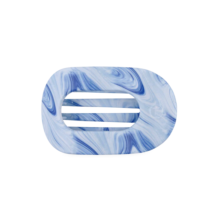 TELETIES - Medium Flat Round Hair Clip - Tide & True Blue