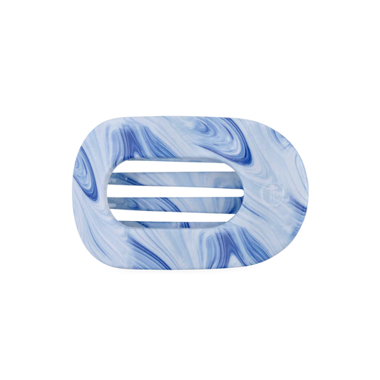 TELETIES - Medium Flat Round Hair Clip - Tide & True Blue