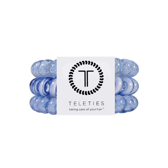 TELETIES - Large Hair Ties (3 pack) - Tide & True Blue