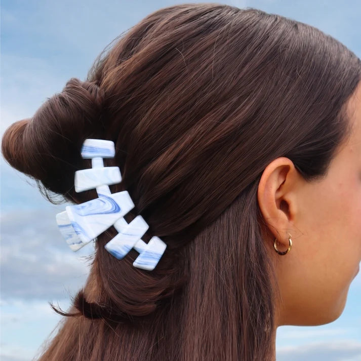 TELETIES - Medium Classic Hair Clip - Tide & True Blue