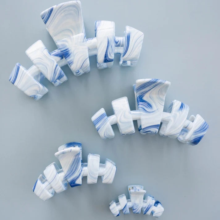 TELETIES - Medium Classic Hair Clip - Tide & True Blue