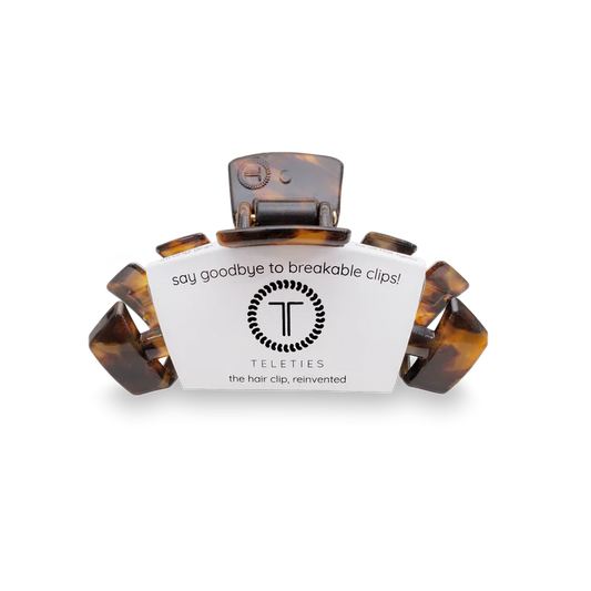 TELETIES - Small Classic Hair Clip - Tortoise