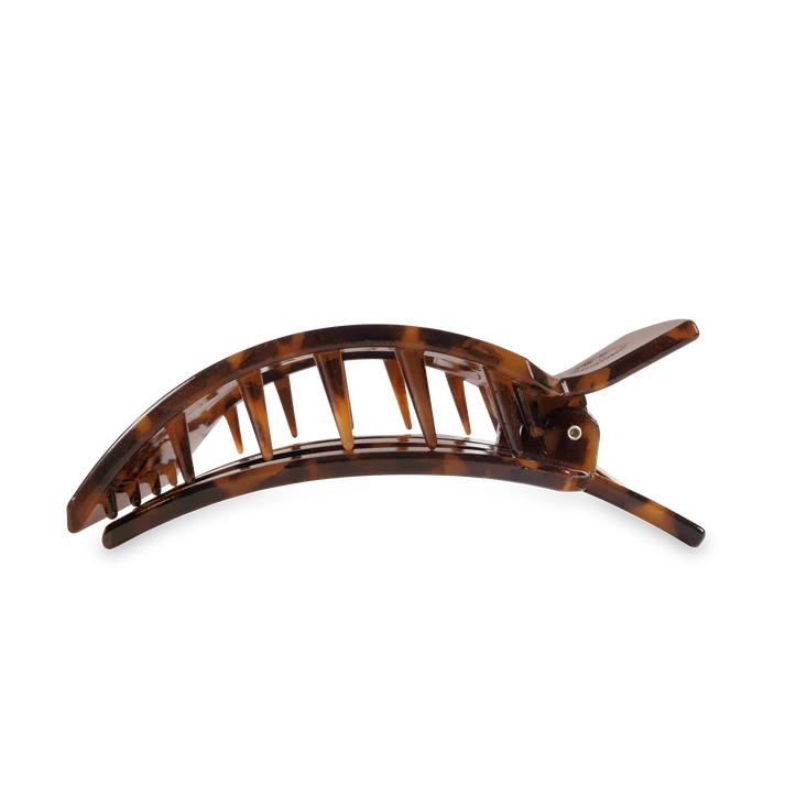 TELETIES - Large Flat Square Hair Clip - Tortoise