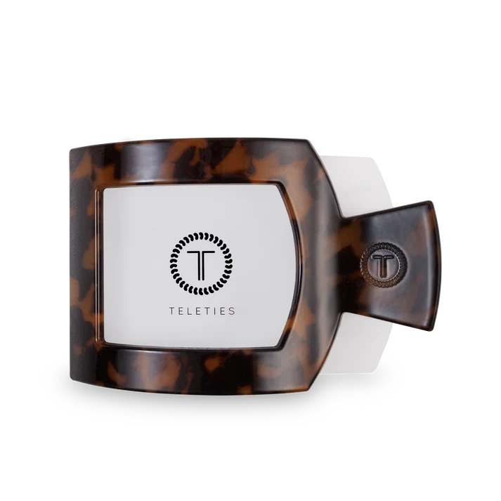 TELETIES - Large Flat Square Hair Clip - Tortoise