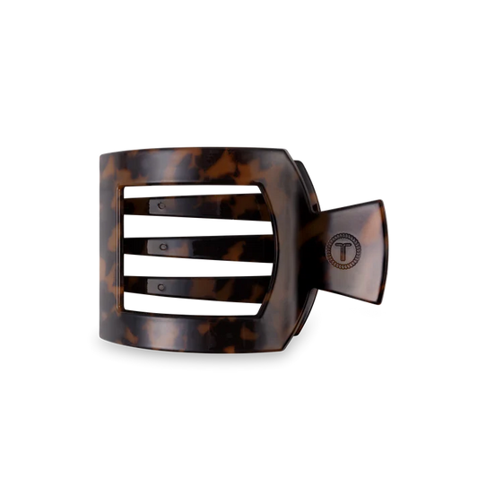 TELETIES - Medium Flat Square Hair Clip - Tortoise