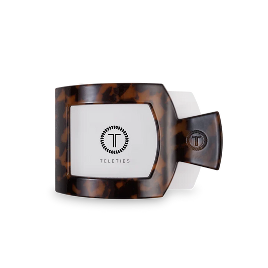 TELETIES - Medium Flat Square Hair Clip - Tortoise