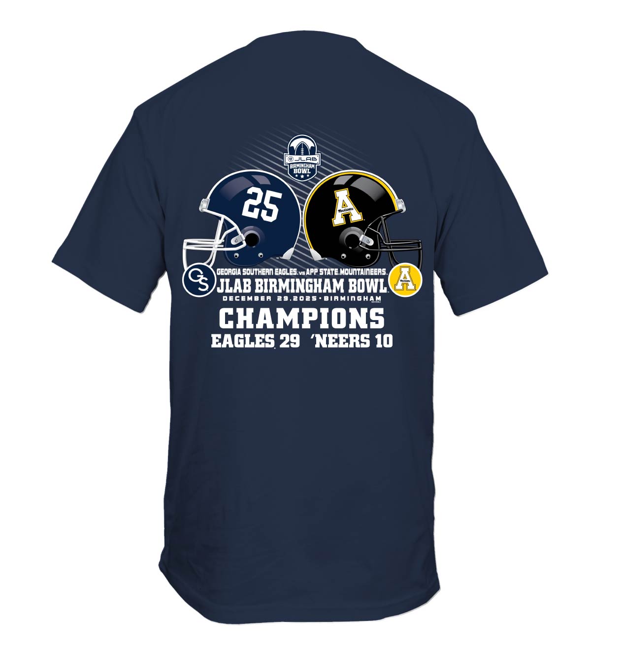 2025 BIRMINGHAM BOWL - Dueling Helmets Tee - NOW WITH SCORE!