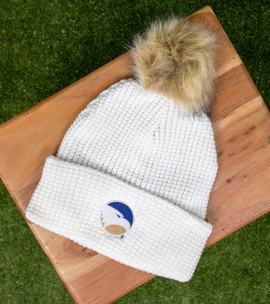 LOGOFIT Waffle Knit Belgian Pom Beanie