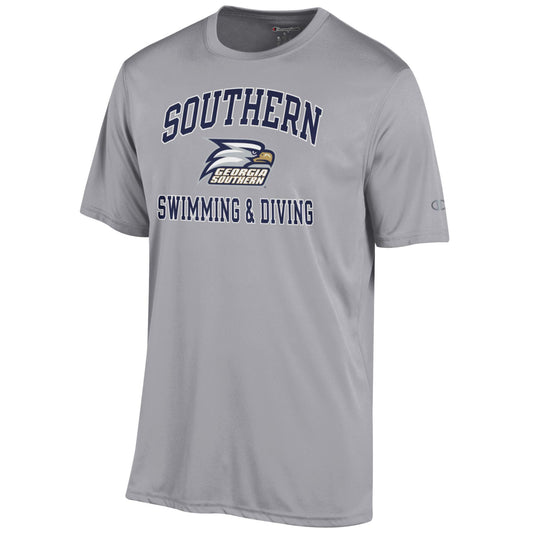 CHAMPION® SWIMMING & DIVING Arch Logo Performance Tee - Active Grey