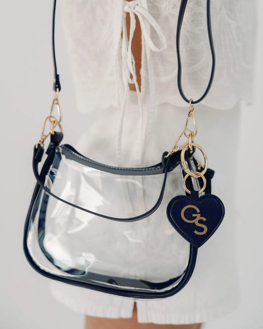 CLARA HEART CHARM PURSE CLEAR BAG