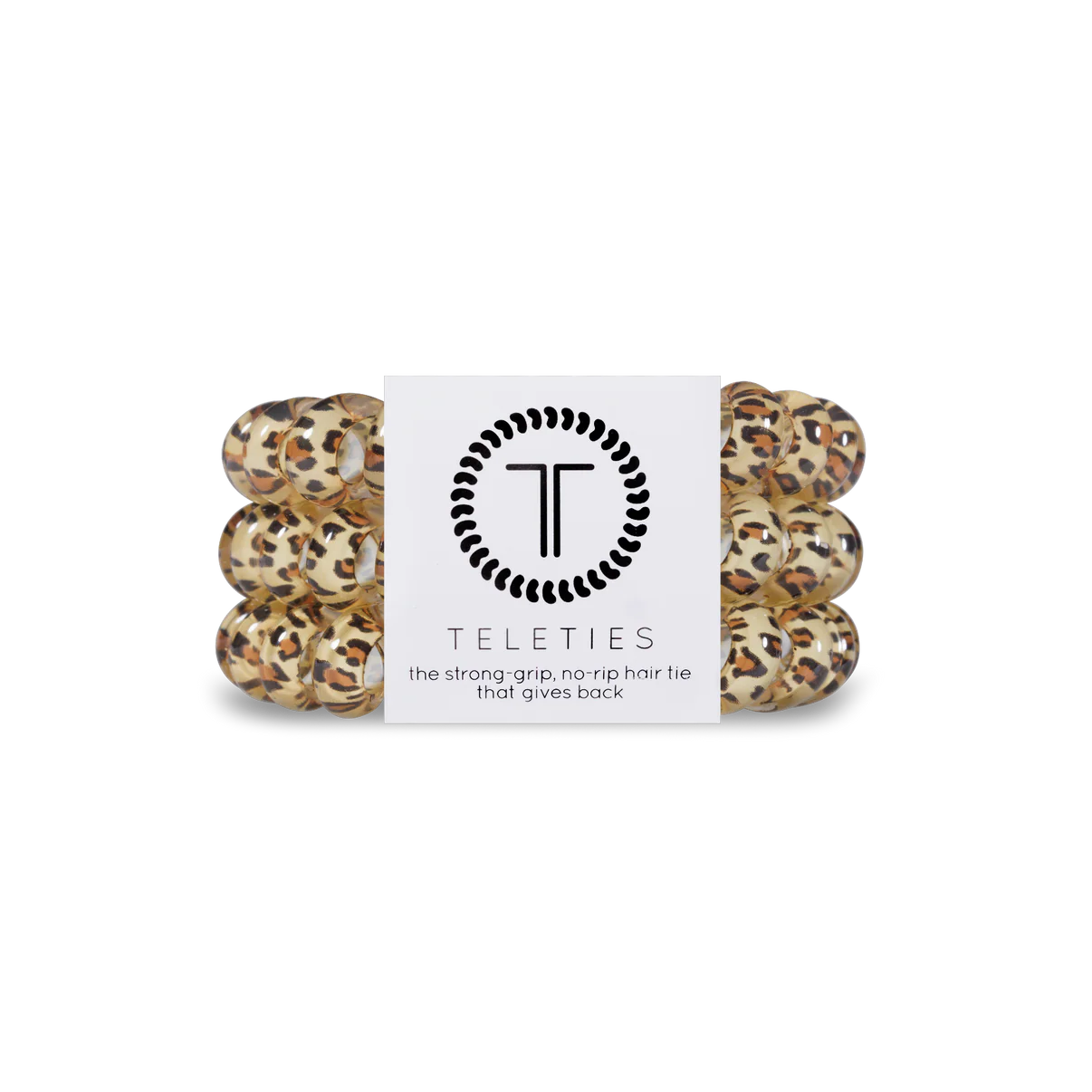 TELETIES - Large Hair Ties (3 pack) - Leopard Print