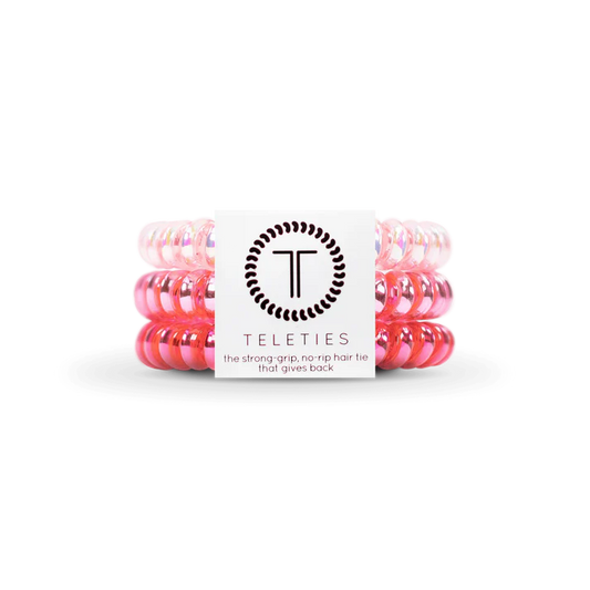 TELETIES - Small Hair Ties (3 pack) - Think Pink