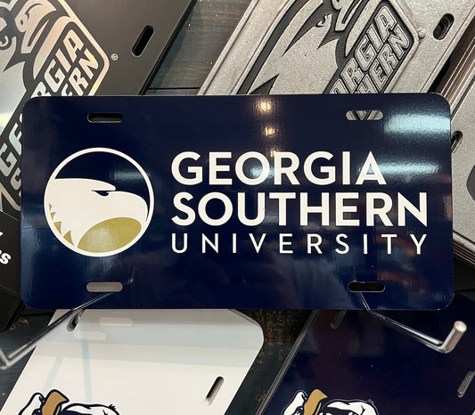 Aluminum License Plate - Academic Eagle Blue