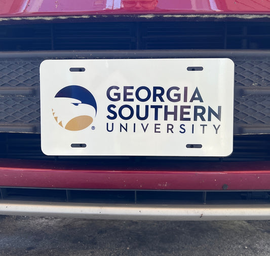 Aluminum License Plate - Academic Eagle White