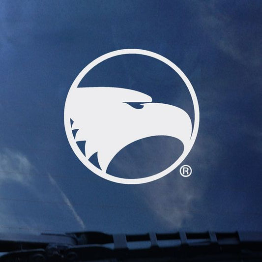 Academic Eagle Seal Decal Sticker WHITE - 3.25"