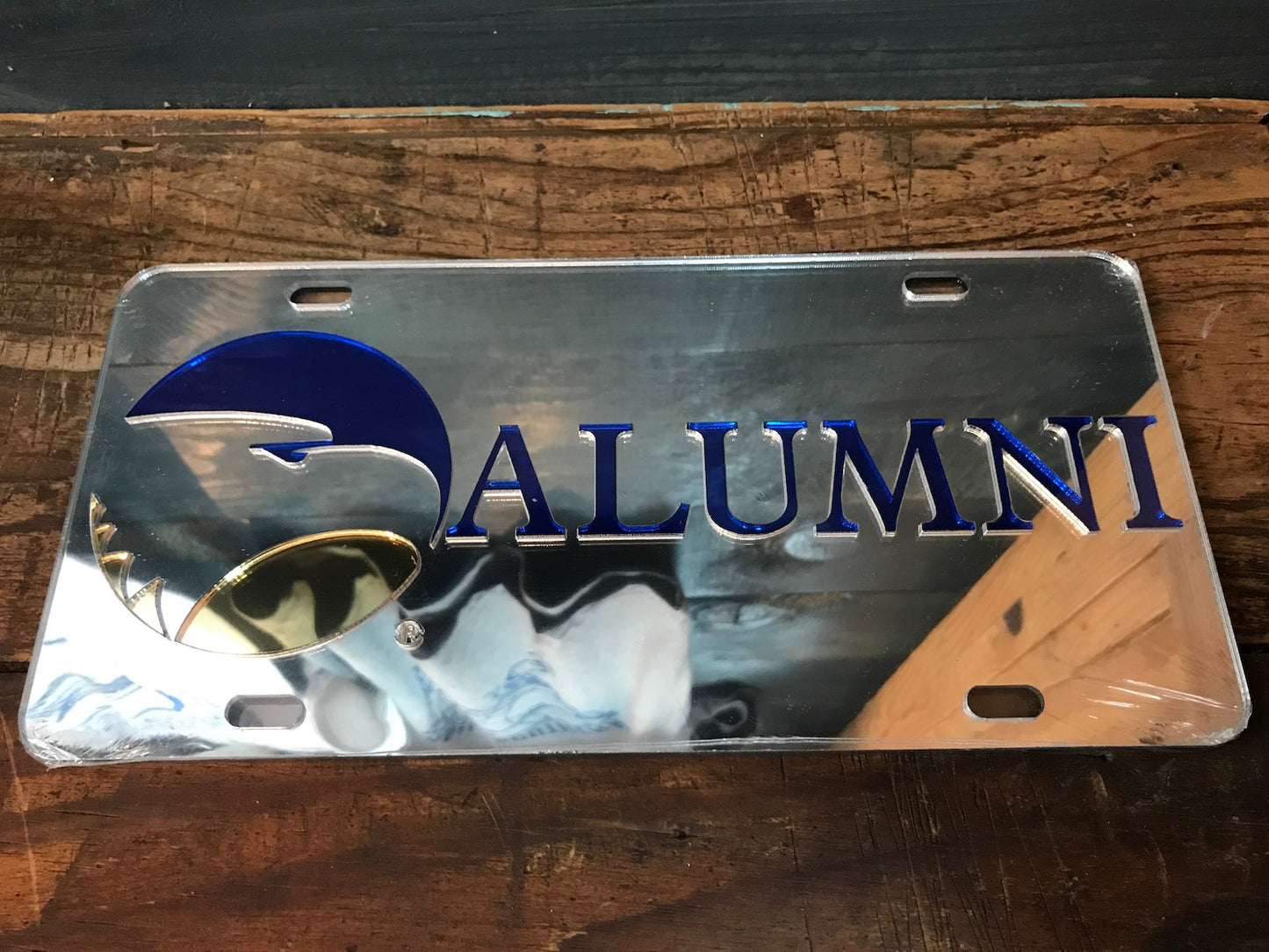 Alumni Car Tag - Silver Laser-Cut