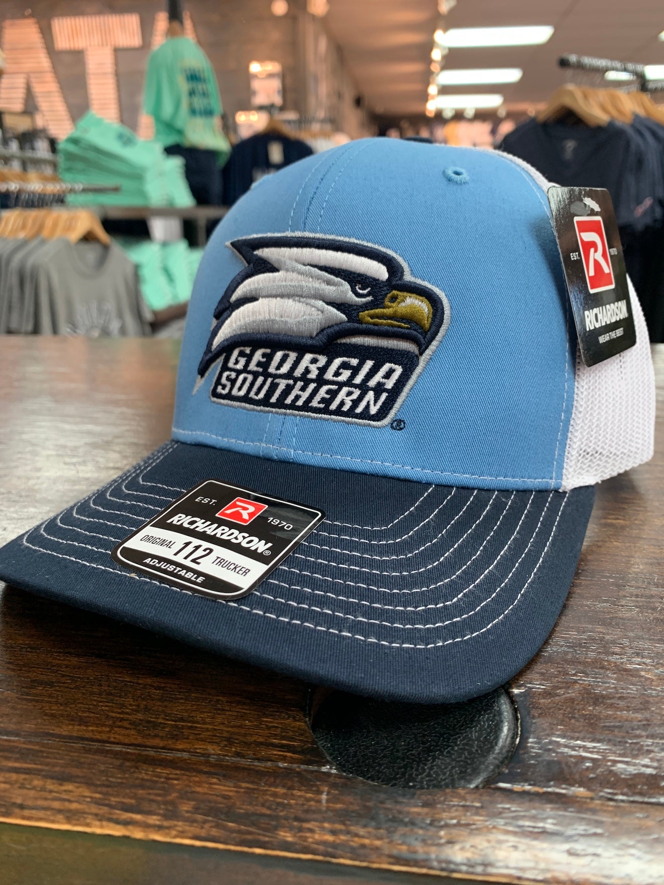 Richardson 112 - Athletic Eagle Columbia Blue Trucker