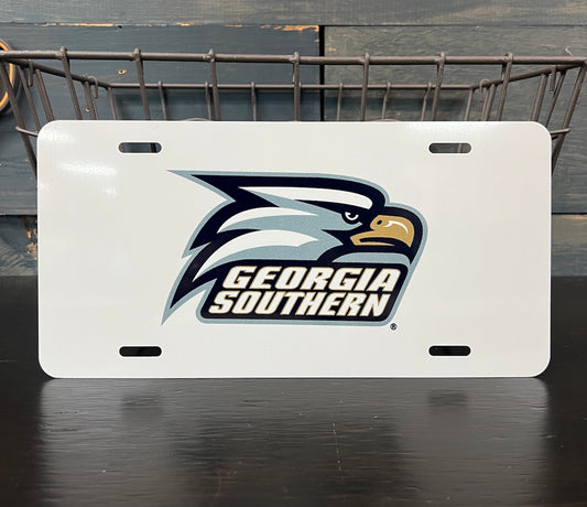 Aluminum License Plate - Athletic Eagle White