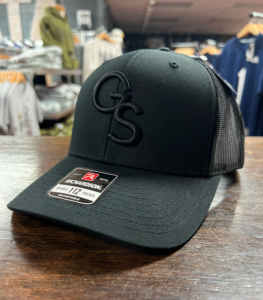 Richardson 112 - Interlocking GS Black-On-Black Trucker