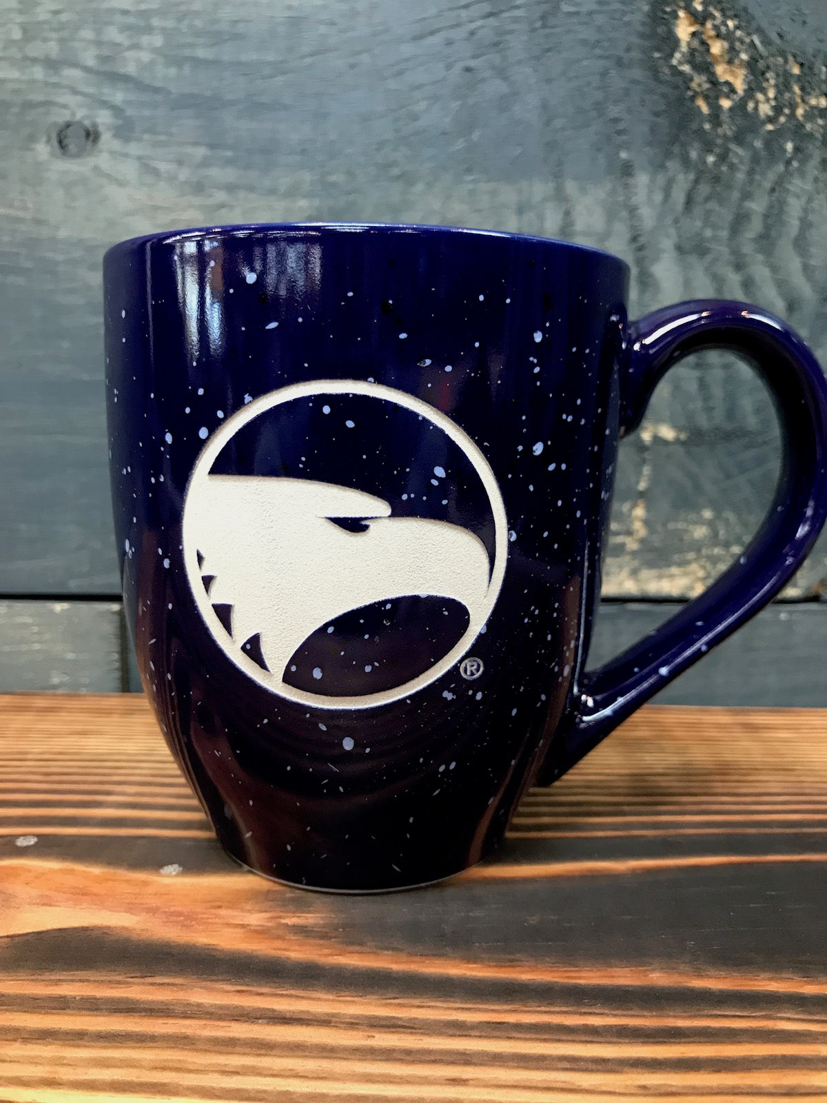 Etched Ceramic Coffee Mug - Speckled Navy