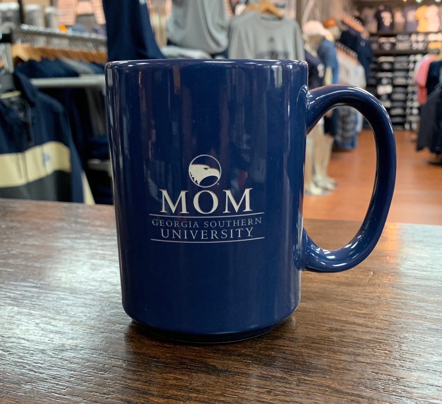 MOM Etched Ceramic Coffee Mug - NAVY