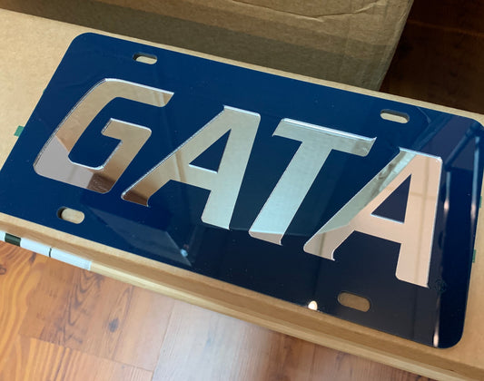 GATA Reflective Laser Cut License Plate - NAVY