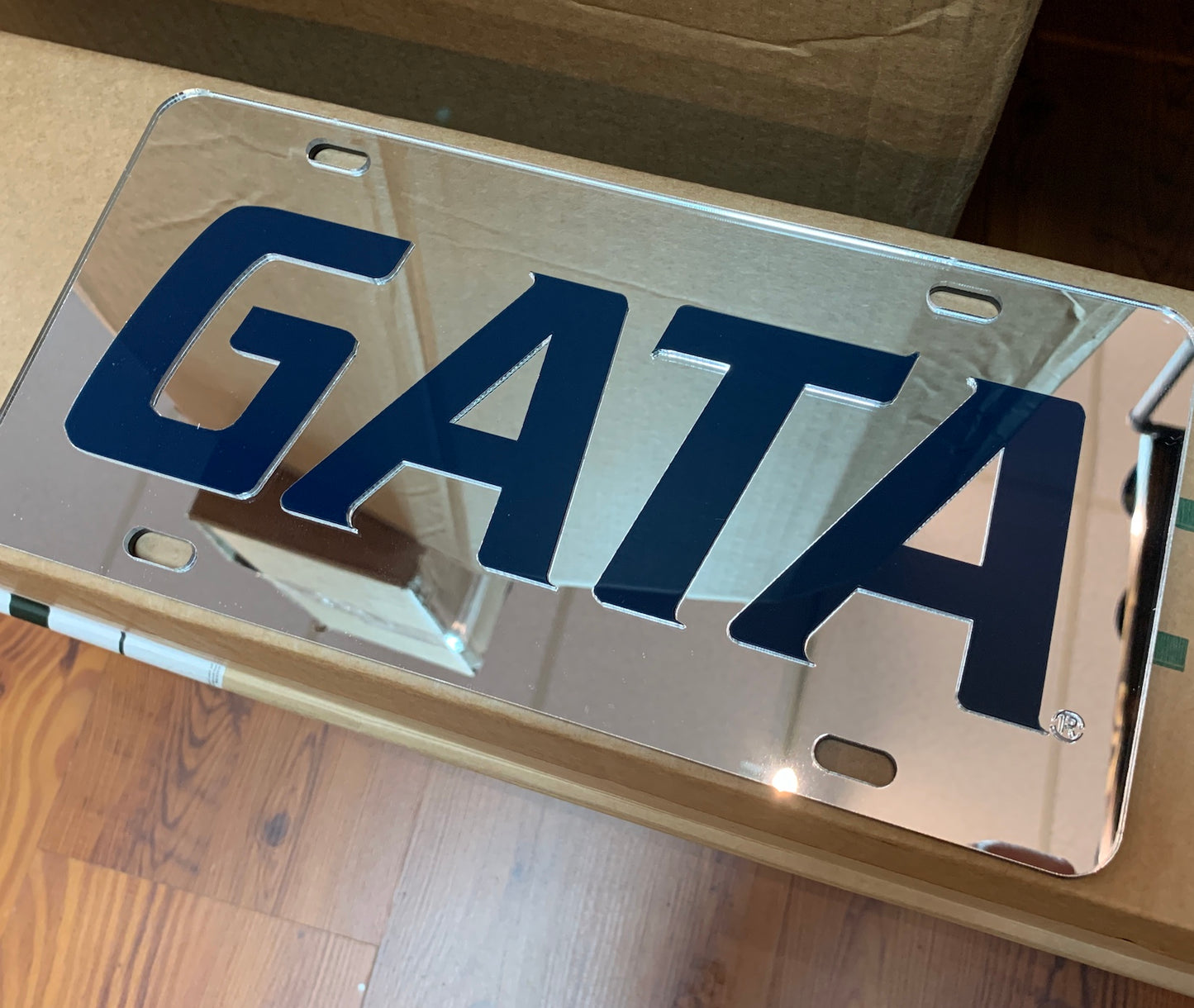 GATA Reflective Laser Cut License Plate - SILVER