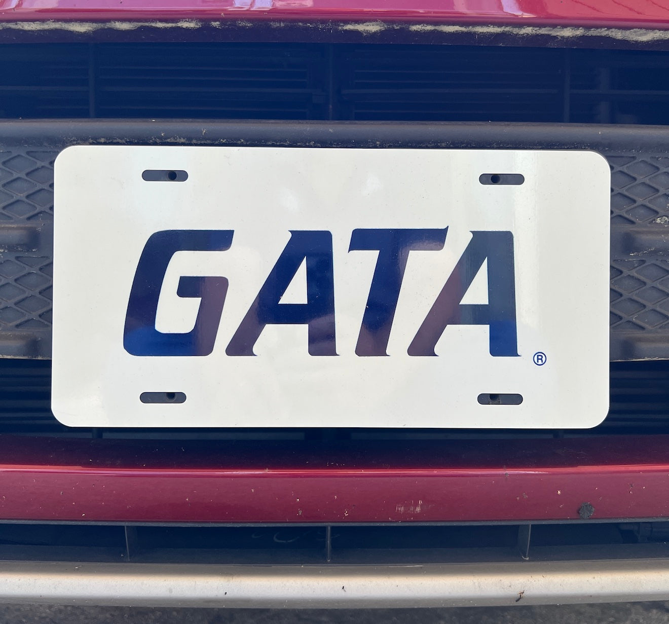 Aluminum License Plate - GATA White